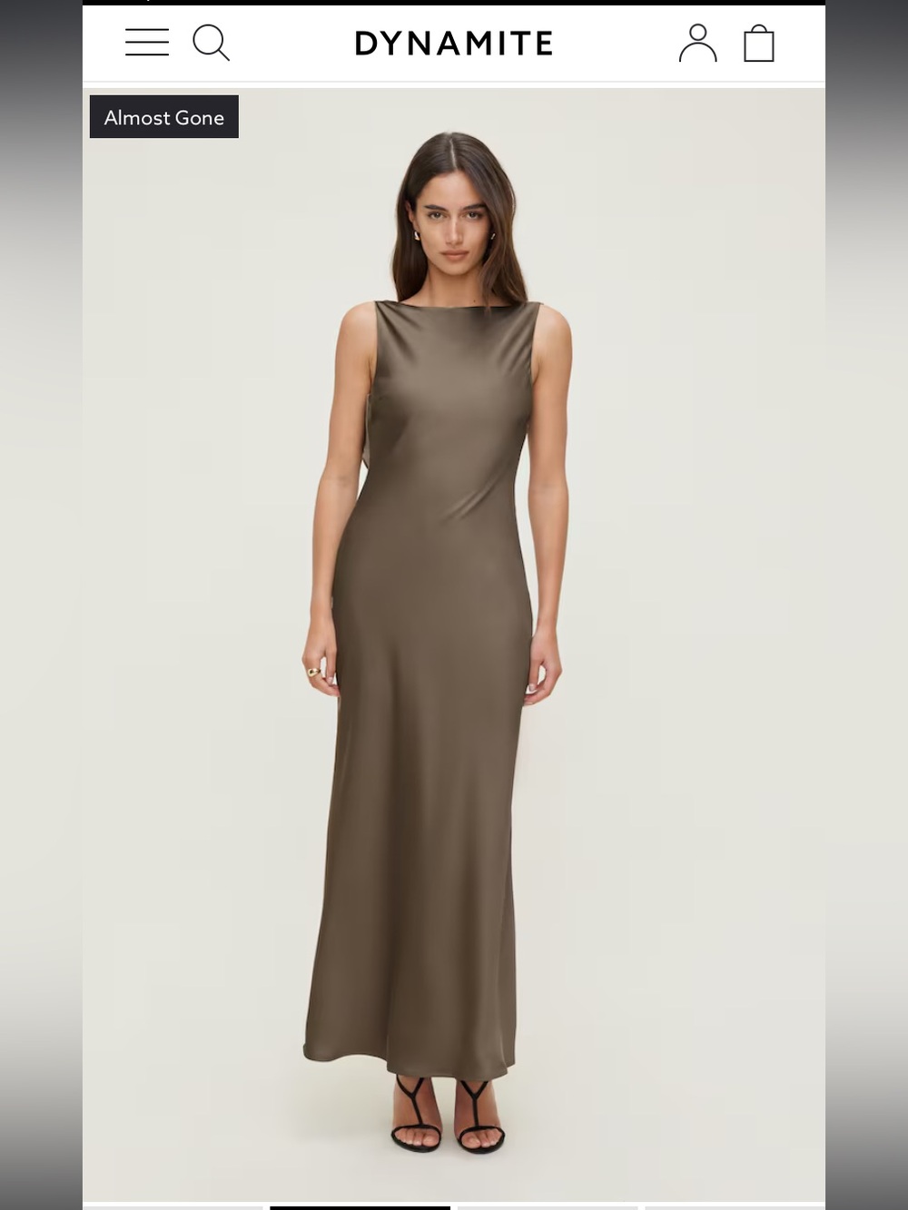 🤎 Dynamite Satin Dream Nora Maxi Dress | Open Back Elegant Slip Gown